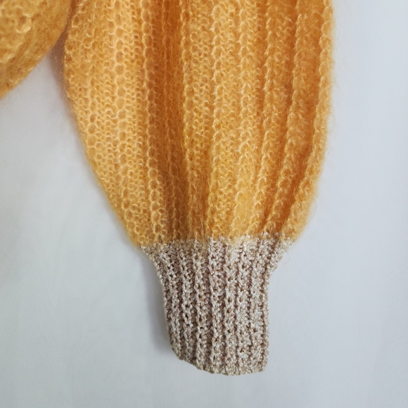 Vtg Mohair Wool knit drawstring cardigan sweater M/L - Picture 10 of 12